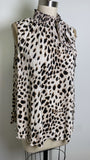 New Chico's Pleated Tie Neck Top, XL