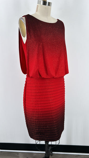 R&M Richards Red Metallic Dress, 12