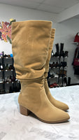 New Amazon Essentials Tan Block Heel Boots, 8.5