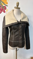 Sam Edelman Brown Faux Leather Jacket, XS