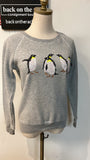 American Eagle Gray with Sequin Penguins Sweatshirt, S