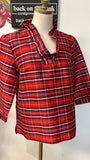 Crown & Ivy Red Plaid Top, S