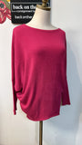 New Olivia Grey Raspberry Top, M (retail $100+)