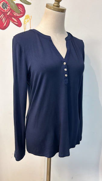 White House Black Market Navy Top, S