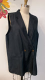 Ann Taylor Black Linen Vest, 18