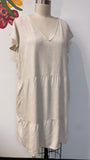 Black Tape Linen Blend Dress, 1X