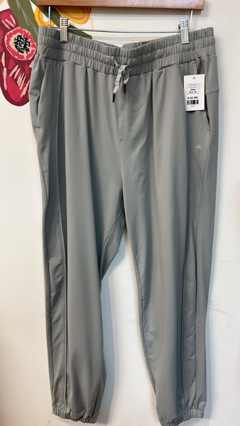 Obla Gray Drawstring Athletic Joggers, XL