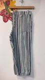Liz Claiborne Stripe 24" Inseam Linen Pants, XXL