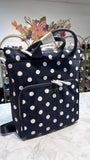 New Kate Spade Blue The Little Bett Polka Dot Convertible Backpack, 13"x11"