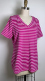 D&Co Pink Stripe Top, L