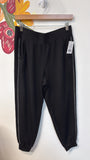 New Quacker Factory Black 25.5" Inseam Anytime Pull-On Jogger Pants, S Petite