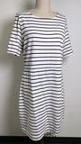 J. Crew White with Black Stripes Dress, L