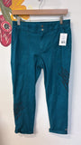 White House Black Market Teal Pret-a-Pedi 25" Inseam Jeans, 4