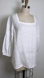 Charter Club White 100% Linen Top, L