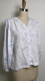 Laura Ashley White/Blue Top, XS