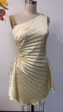Lena Yellow One Shoulder Dress, M