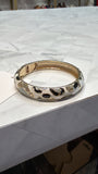 Sequin Enamel Hinge Bangle Bracelet