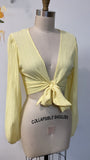 New Hyfve Yellow Tie Front Top, M