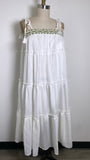 New In Loom White/Green Dress, M