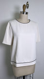 Melloday Cream with Black Trim Top, M