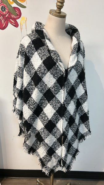 New Accessory St Black/White Zip Front Cardigan, One Size