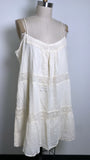 New Flint & Moss  Lace Trim Tiered Cotton Mini Dress, XL