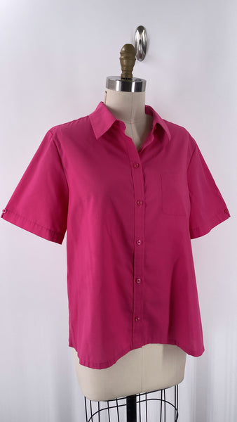 Foxcroft Pink Wrinkle Free Top, 16 Petite