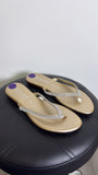 Italian Shoemakers Gold Flip Flops, 8.5