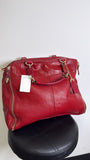 Charles David Red Leather Tote Bag, 14"x15"
