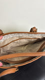 Michael Kors Jet Set Signature Logo Vanilla Acorn Small Tote Bag, 13"x9"