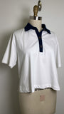 New Loft White/Navy Cropped Top, M