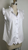 New Mazik White Ruffle Top, M (retail $54)