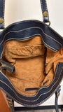 Patricia Nash Blue Leather Shoulder Bag, 15"x10"