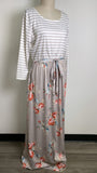 Merokeety Floral Stripe Dress, XL