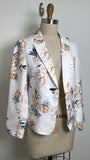 Allegra K Floral Open Front Jacket, M