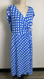 New Robbie Bee Blue Polka Dot Dress, XL