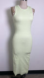 Express Body Contour Green Rib Knit Dress, S
