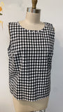 Talbots Black Gingham Top, 12