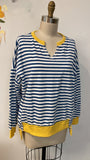 Blue Stripe Sweatshirt  , L