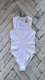 White Bodysuit Top, M