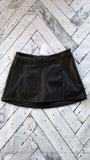 Garage Black Faux Leather Skort Skirt, M