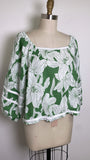 Tahari Green 100% Linen Top, XL
