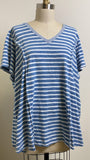 Jane & Delancey Blue Stripe Top, 2X
