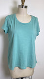 Eileen Fisher Green 100% Organic Cotton Tee, M Petite