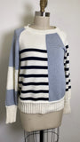 Hem & Thread White/Blue Sweater, M