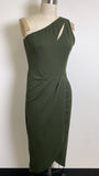 Pretty Garden Green One Shoulder Dress, M