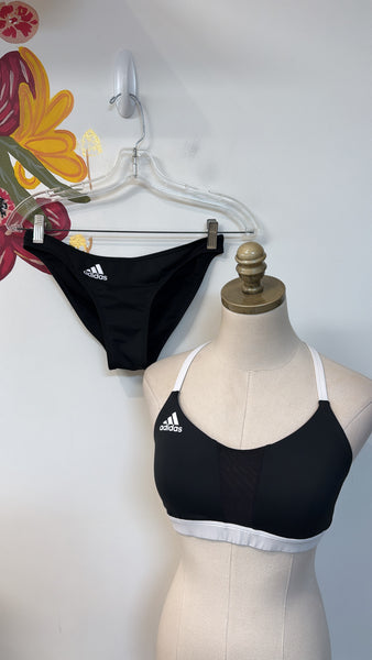 Adidas 2pc Black Swimsuit, M