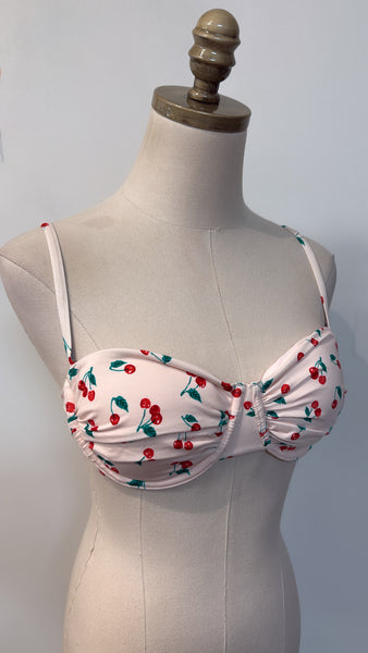 New Wild Fable Cherry Print Swim Top, M