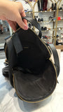 L. Credi Black Leather Backpack, 14"x12"