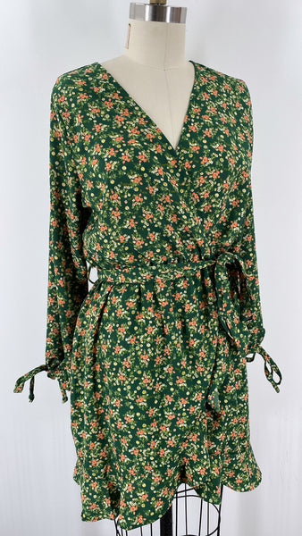 Purple Snow Green Dress, XL